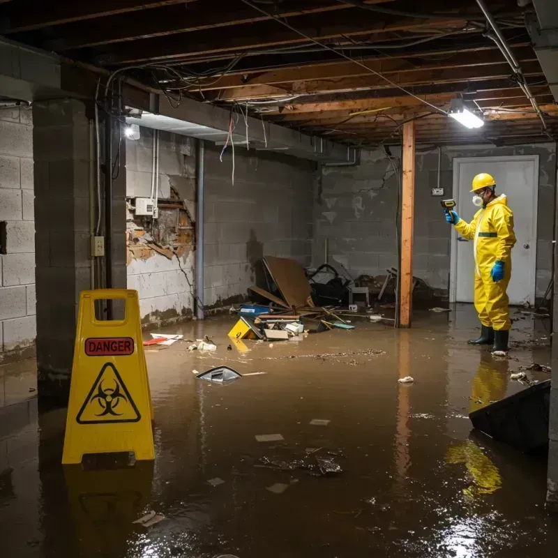 Flooded Basement Electrical Hazard in Arnold Line, MS Property